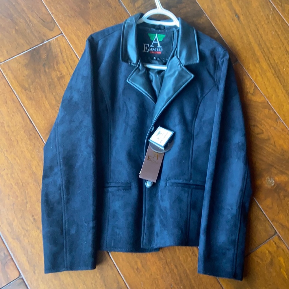 A Emporio Collection Black Suede Blazer XL